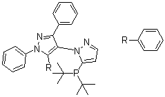 Structure of 5-(Di-tert-butylphosphino)-1′, 3′, 5′-triphenyl-1’H-[1,4′]bipyrazole CAS 894086-00-1