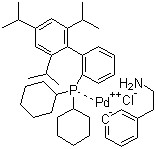 Chloro(2-dicyclohexylphosphino-2′,4′,6′-tri-i-propyl-1,1′-biphenyl)[2-(2-aminoethyl)phenyl] palladium(II) methyl-t-butylether adduct, min. 98% CAS 1028206-56-5