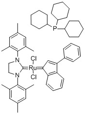 TRICYCLOHEXYLPHOSPHINE[3-PHENYL-1H-INDEN-1-YLIDENE][1,3-BIS(2,4,6-TRIMETHYLPHENYL)-4,5-DIHYDROIMIDAZOL-2-YLIDENE]RUTHENIUM (II) DICHLORIDE, MIN. 95% NEOLYST? M2 CAS 536724-67-1