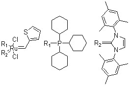 Tricyclohexylphosphine[1,3-bis(2,4,6-trimethylphenyl)imidazol-2-ylidene][2-thienylmethylene]ruthenium(II)dichloride CAS 1190427-49-6