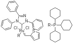 Tricyclohexylphosphine[2,4-dihydro-2,4,5-triphenyl-3H-1,2,4-triazol-3-ylidene][2-thienylmethylene]ruthenium(II)dichloride CAS 1190427-51-0