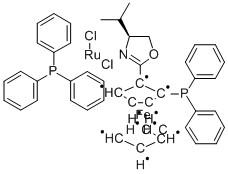 (-)-Dichloro[(4S)-4-(i-propyl)-2-{(S)-2-(diphenylphosphino)ferrocenyl}oxazoline](triphenylphosphine)ruthenium(II) CAS 212133-11-4
