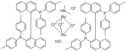 Dimethylammonium dichlorotri(Mu-chloro)bis[(S)-(-)-2,2′-bis(di-p-tolylphosphino)-1,1′-binaphthyl]diruthenate(II) CAS 309735-86-2