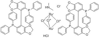 Dimethylammonium dichlorotri(Mu-chloro)bis[(R)-(+)-5,5′-bis(diphenylphosphino)-4,4′-bi-1,3-benzodioxole]diruthenate(II) CAS 346457-41-8