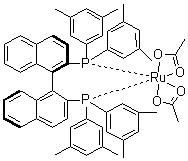 Diacetato{(R)-(+)-2,2′-bis[di(3,5-xylyl)phosphino]-1,1′-binaphthyl}ruthenium(II) CAS 374067-50-2