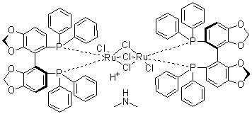 Dimethylammonium dichlorotri(Mu-chloro)bis[(S)-(-)-5,5′-bis(diphenylphosphino)-4,4′-bi-1,3-benzodioxole]diruthenate(II) CAS 488809-34-3