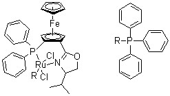 (+)-Dichloro[(4R)-4-(i-propyl)-2-{(R)-2-(diphenylphosphino)ferrocenyl}oxazoline](triphenylphosphine)ruthenium(II) CAS 849921-25-1