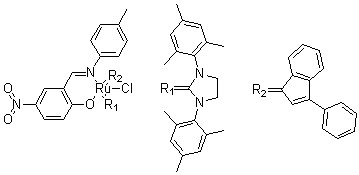 [1,3-Bis(2,4,6-trimethylphenyl)-2-imidazolidinylidene]-[2-[[(4-methylphenyl)imino ]methyl]-4-nitrophenolyl]-[3-phenyl-1H-inden-1-ylidene]ruthenium(II) chloride CAS 934538-04-2