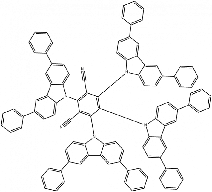 Structure of 2,4,5,6-Tetrakis(3,6-diphenyl-9H-carbazole-9-yl)isophthalonitrile CAS 1469705-37-0